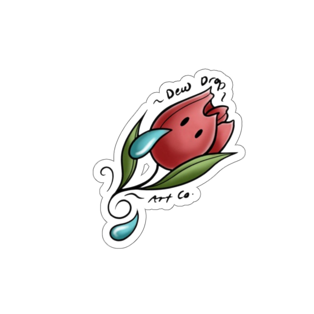 Dew Drop Tulip Die-Cut Sticker