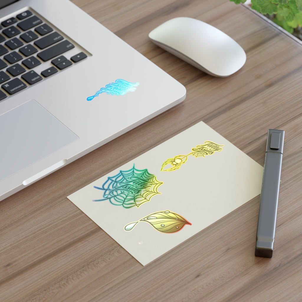 Tatty Isues  Sticker Sheet — Leaf, Droplet & Web Script Decals