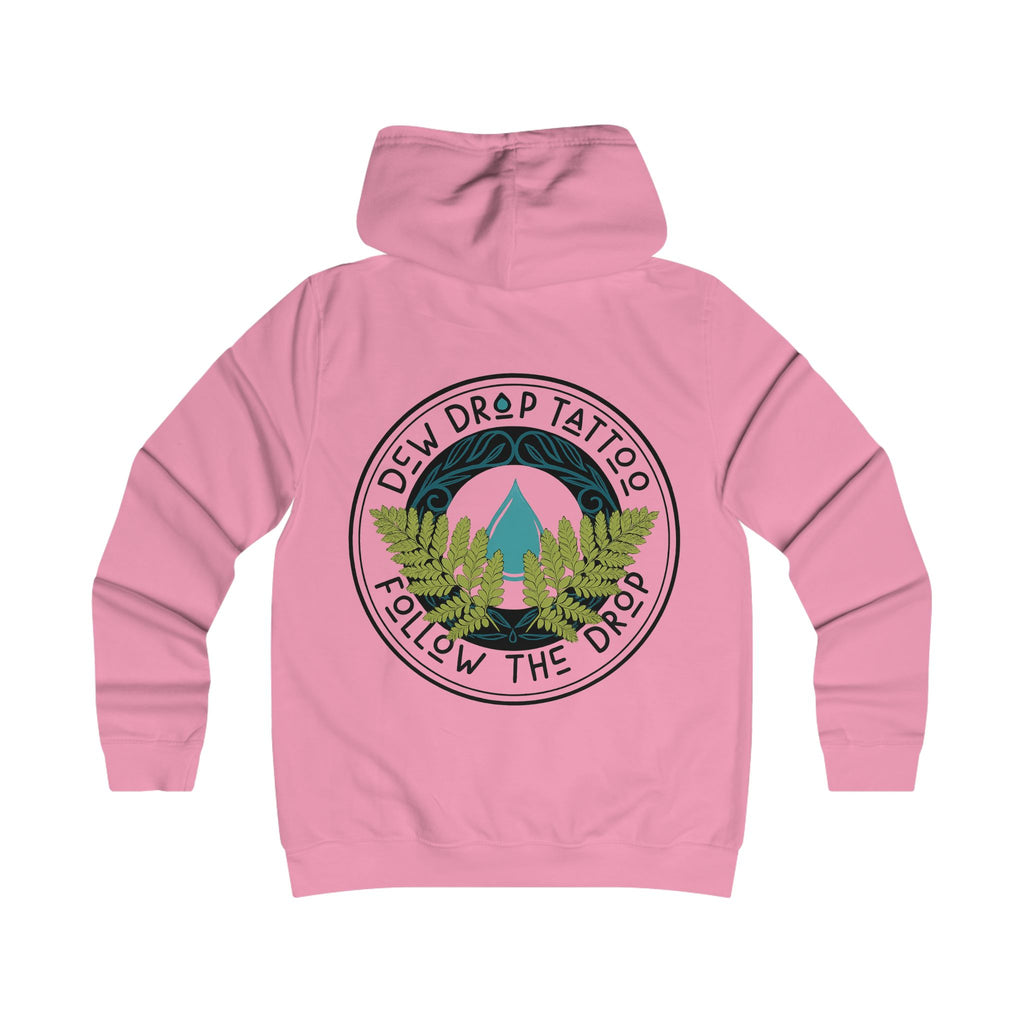 Women's Hoodie — Dew Drop Tattoo “Follow the Drop” Fern Graphic