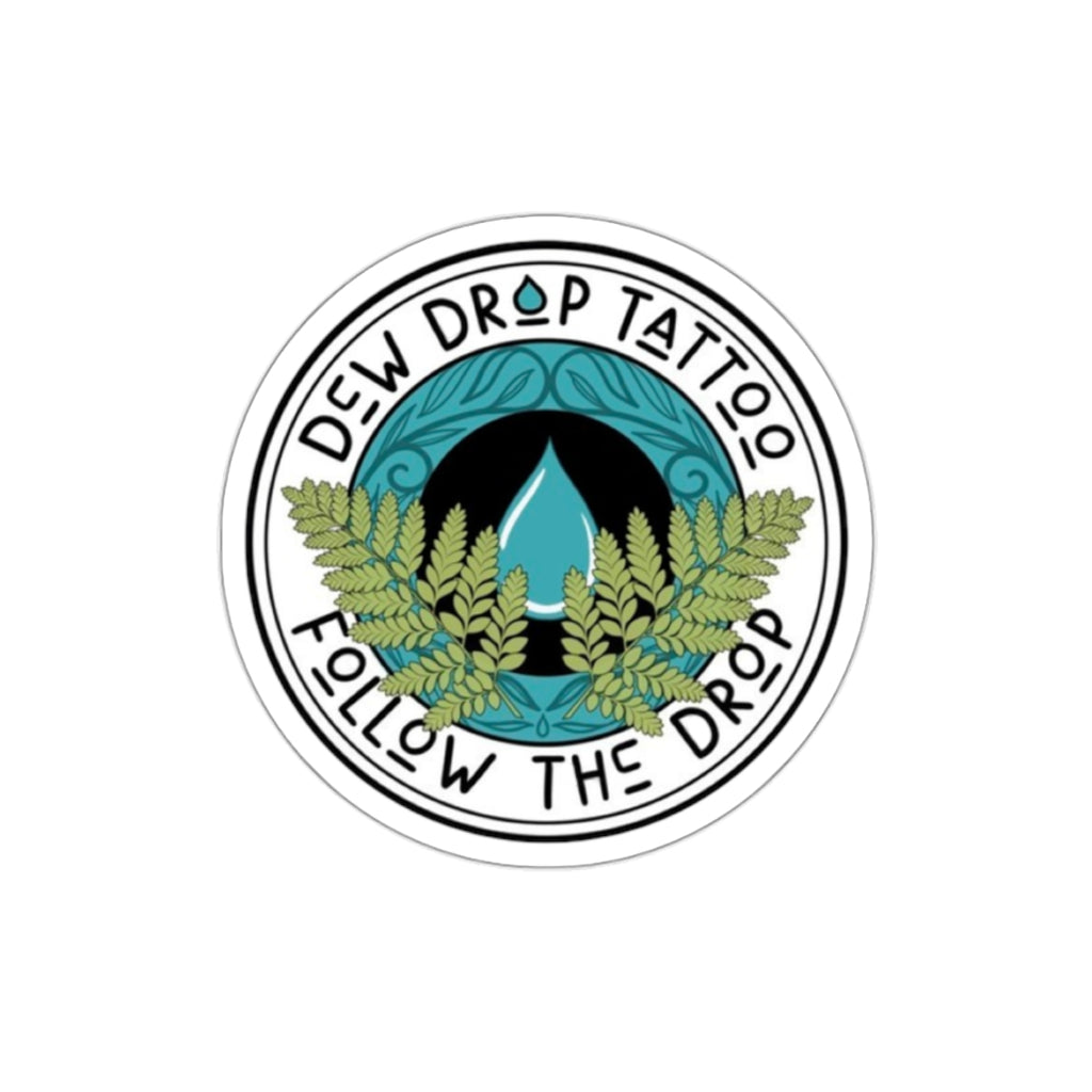 Die-Cut Sticker — 'Dew Drop Tattoo' Nature Logo (Follow The Drop)
