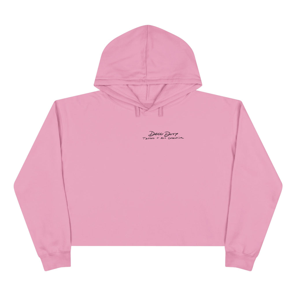 Crop Hoodie — Dew Drop Leaf Art Cropped Hoodie