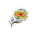 Dew Drop Sunflower Die-Cut Sticker — Cute Watercolor Flower Laptop Decal