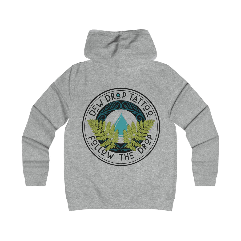 Women's Hoodie — Dew Drop Tattoo “Follow the Drop” Fern Graphic
