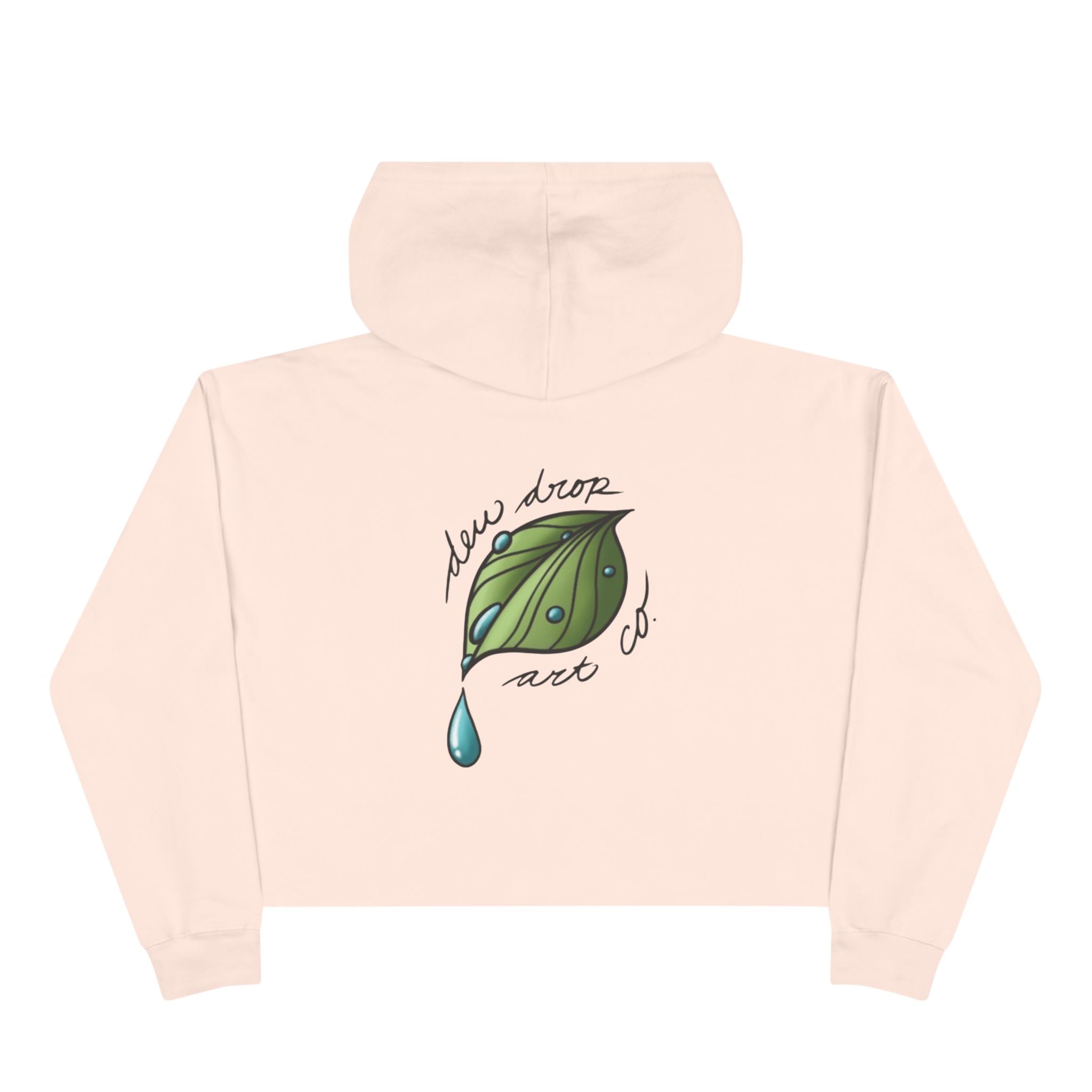 Crop Hoodie — Dew Drop Leaf Art Cropped Hoodie