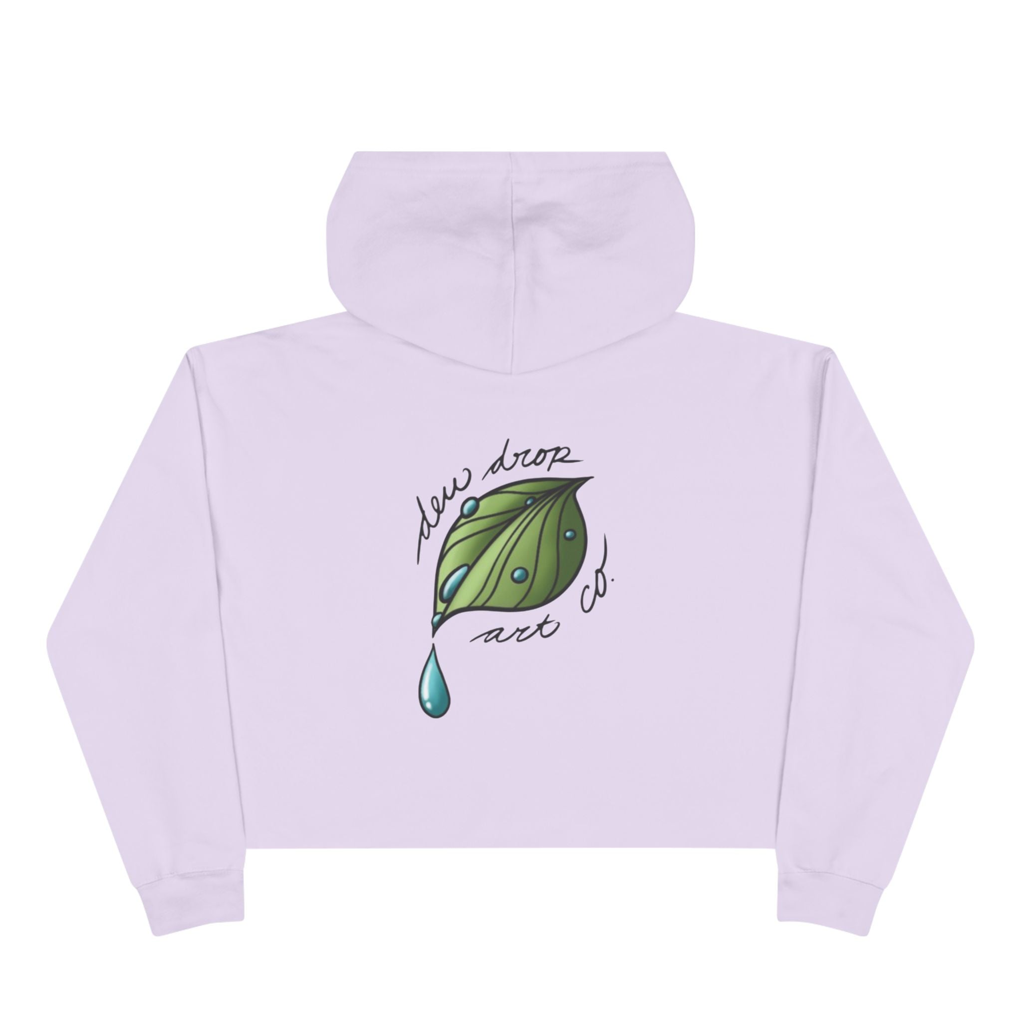 Crop Hoodie — Dew Drop Leaf Art Cropped Hoodie